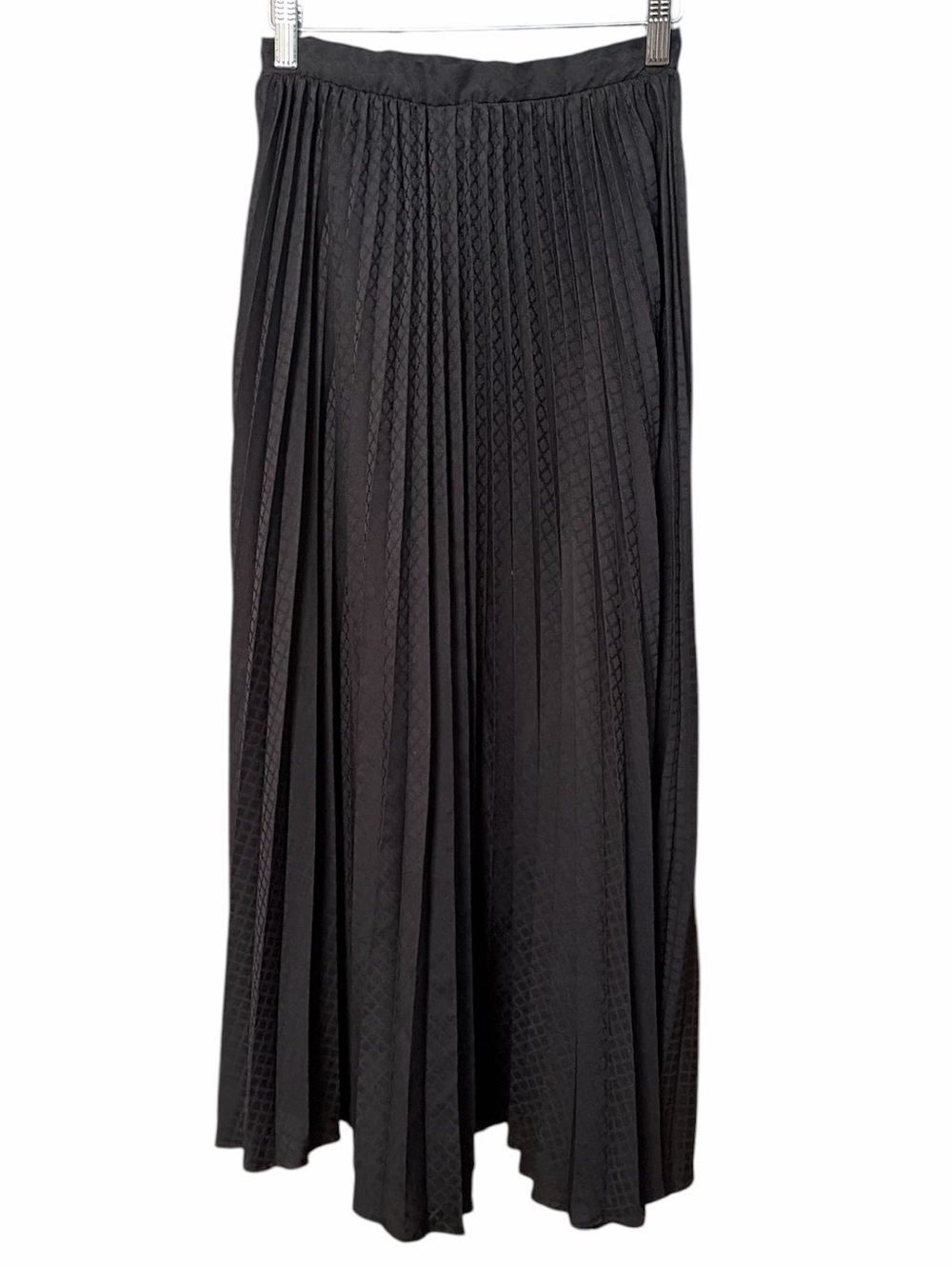 Vintage Bonwit Teller Contessa Monique Maxi Skirt - Black Pleated Silk Jacquard - Picture 3 of 5